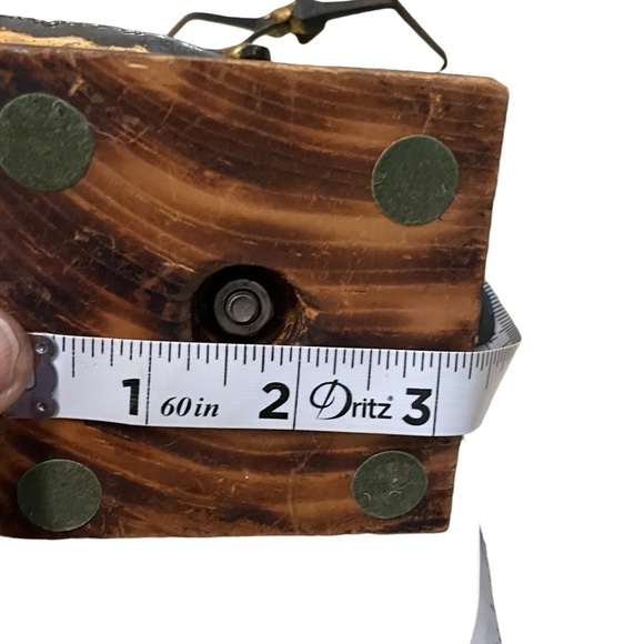 Vintage Handmade Brutalist Surfer Metal Statue Sculpture‎ With Wood Base - Picture 6 of 6